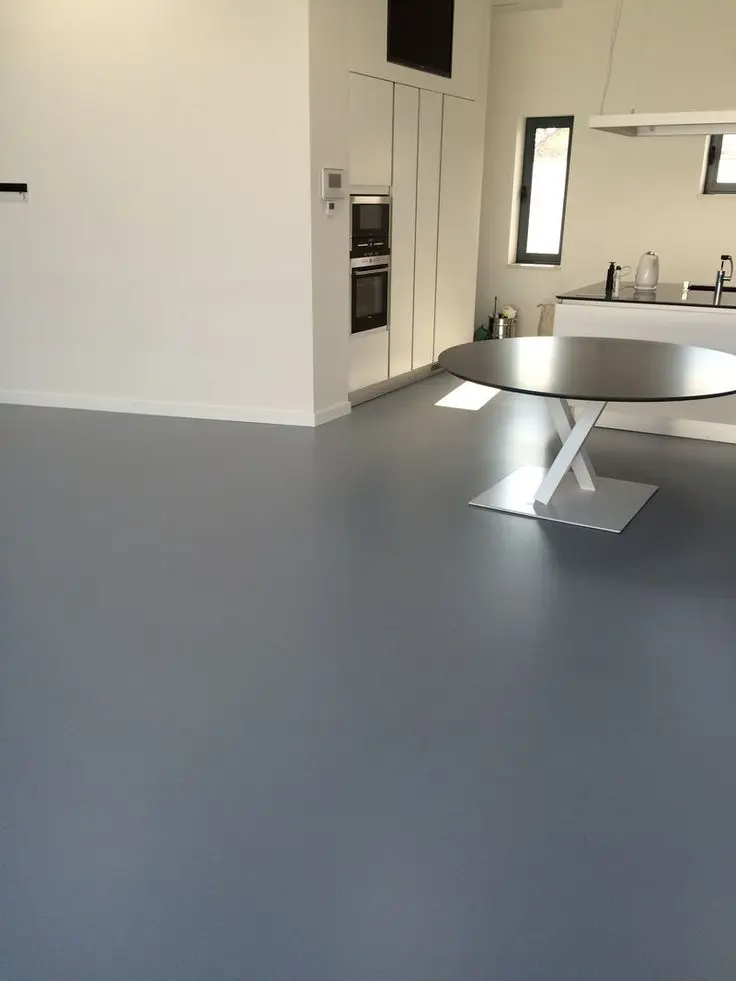 High-gloss epoxy resin floor installed in a retail showroom with seamless coverage
